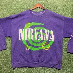 Nirvana Purple Smiley Crewneck Oversized S/M
